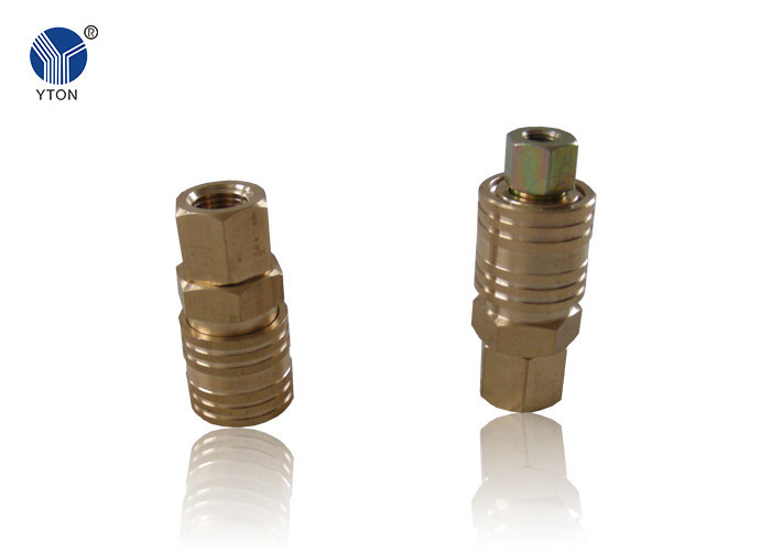 Golden / Silver Color Metal Pipe Joints , Pipe Quick Connect Different Size